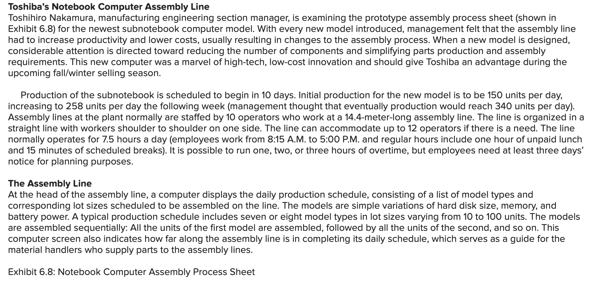 Toshiba's Notebook Computer Assembly Line