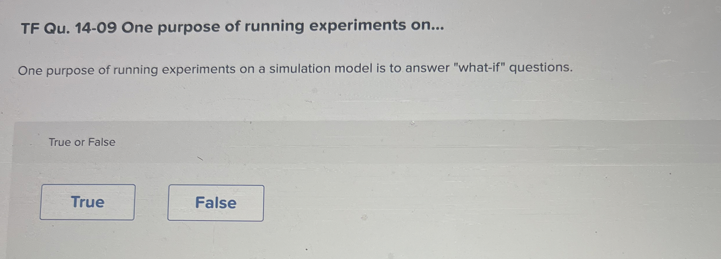 TF Qu . 1 4 - 0 9 One purpose of running