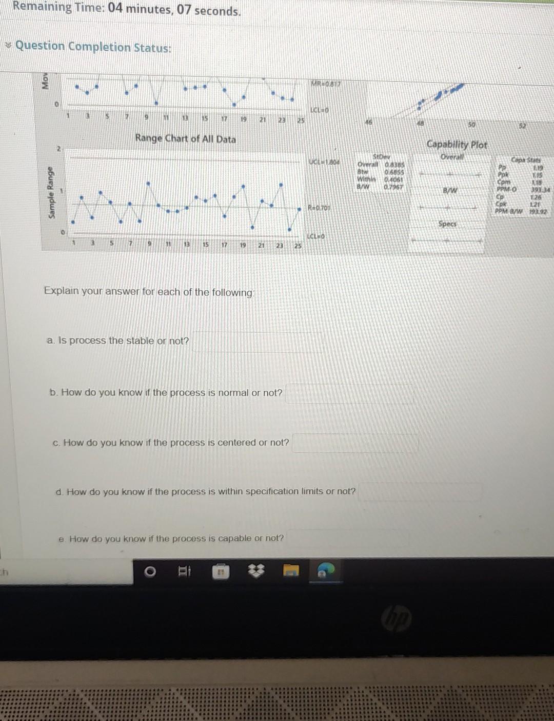 Remaining Time: 04 minutes, 07 seconds. Question