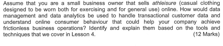 Lesson 4 was about Data management and analytics