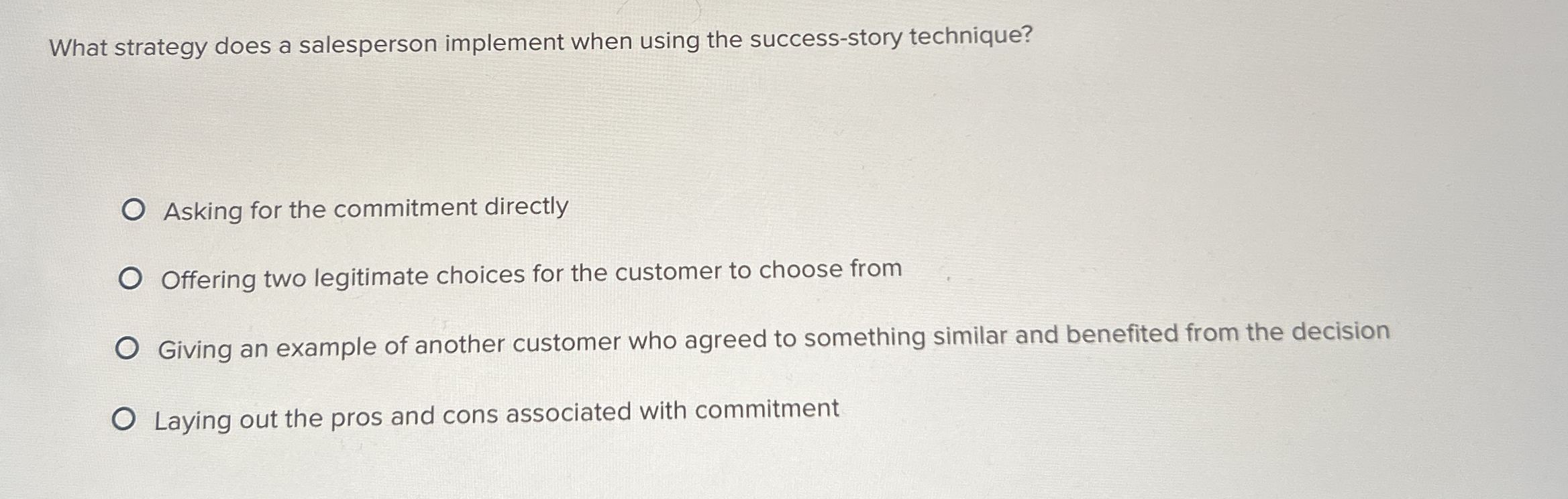 What strategy does a salesperson implement when