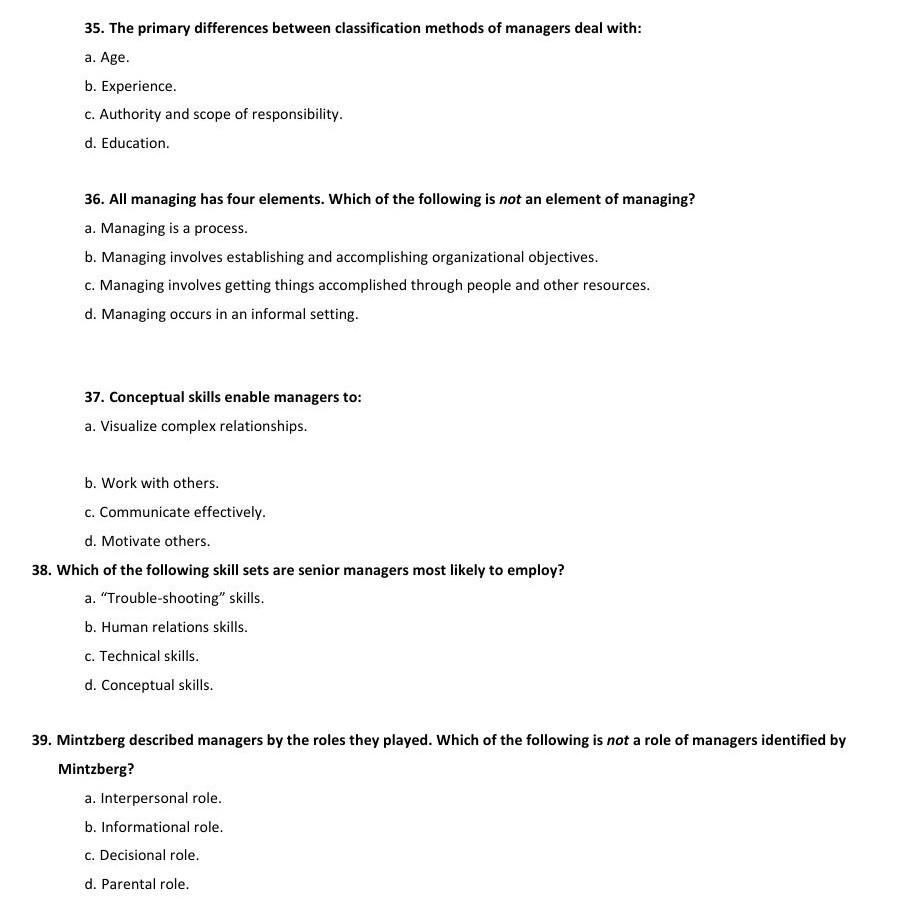 35. The primary differences between