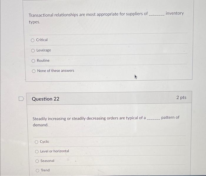 Transactional relationships are most appropriate