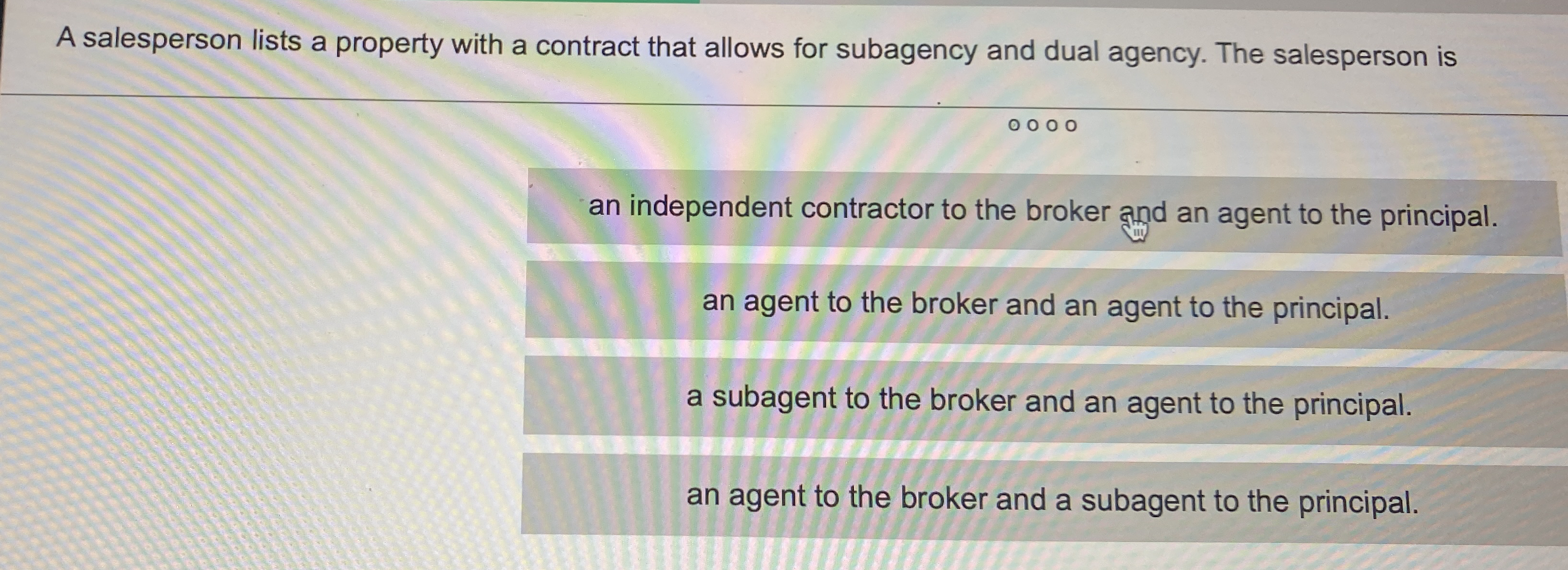 A salesperson lists a property with a contract