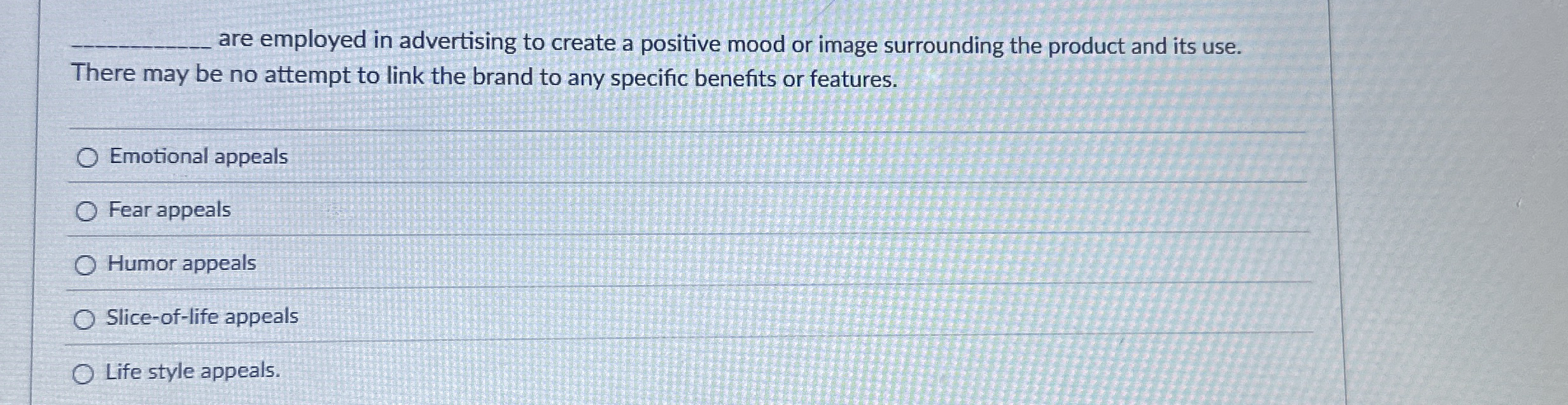 q , are employed in advertising to create a