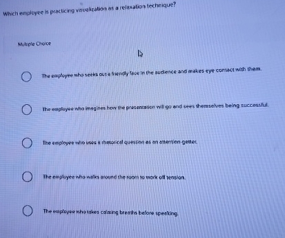 Which employee is practicing visualization as a