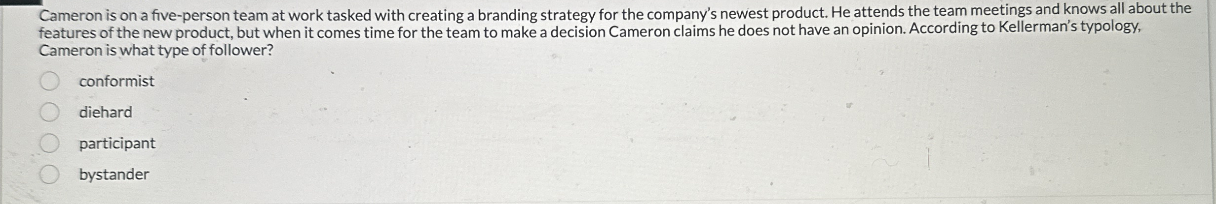 Cameron is on a five - person team at work tasked