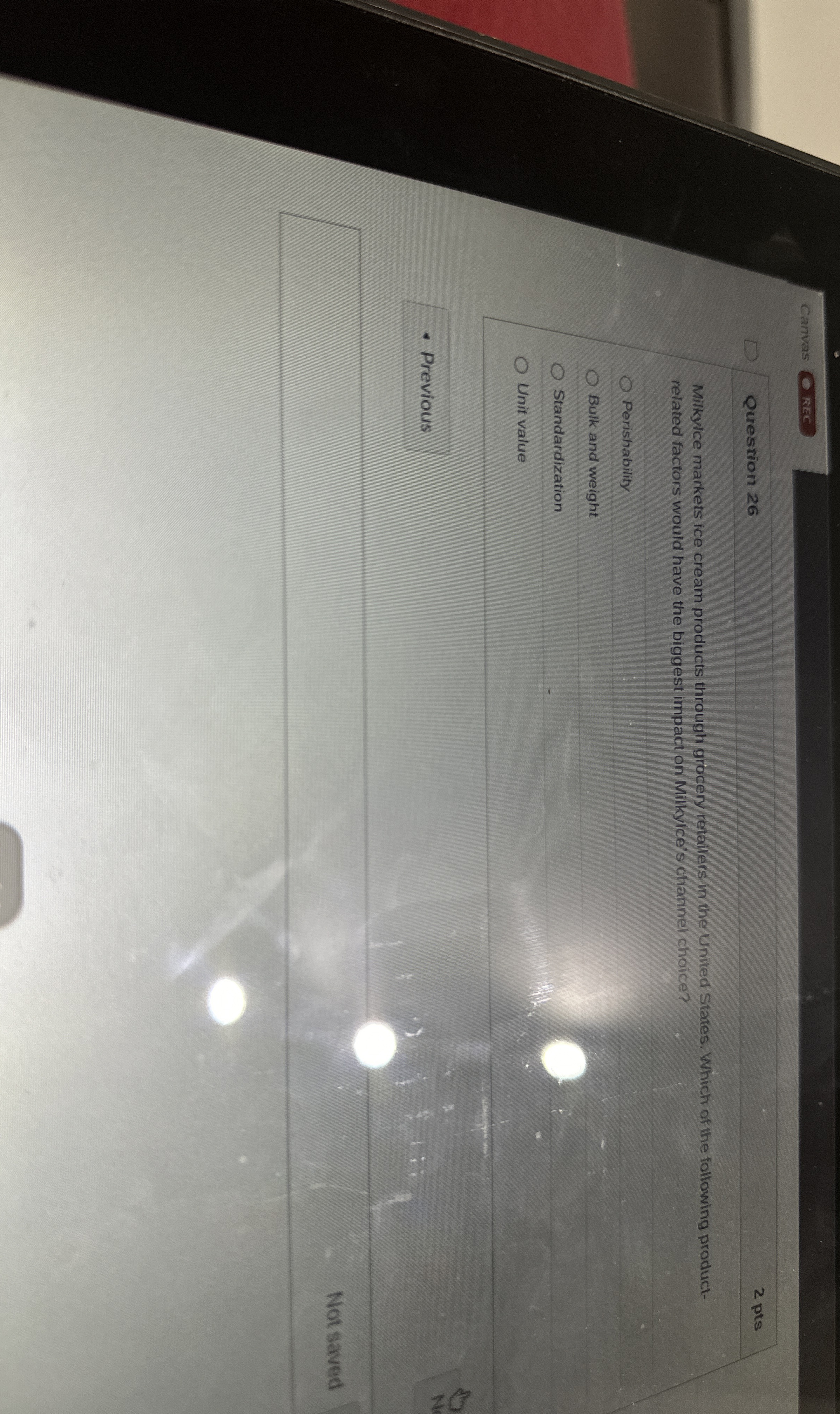 Canvas REC Question 2 6 2 pts Milkylce markets