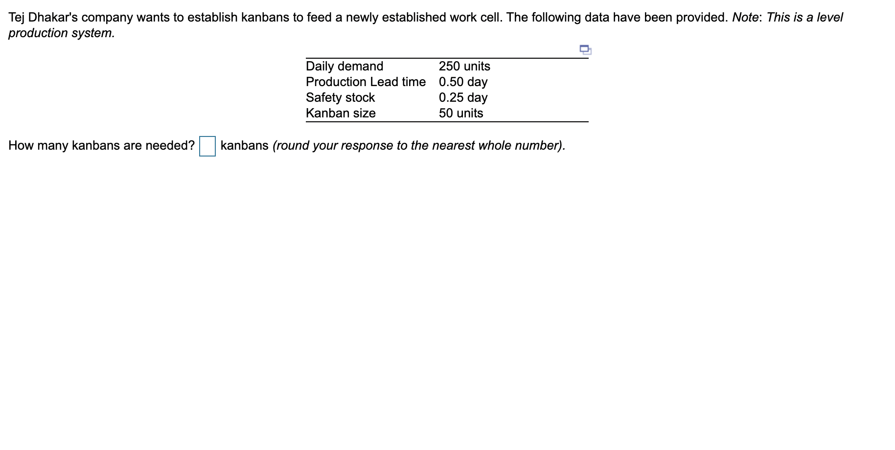 Tej Dhakar's company wants to establish kanbans