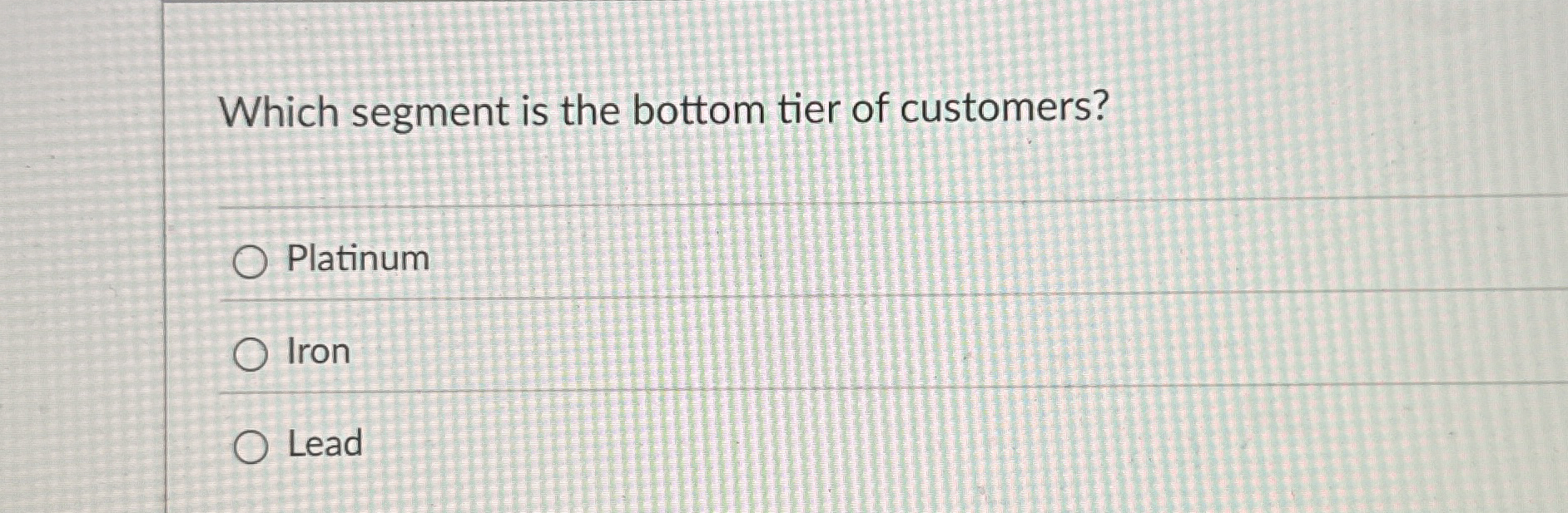 Which segment is the bottom tier of customers?