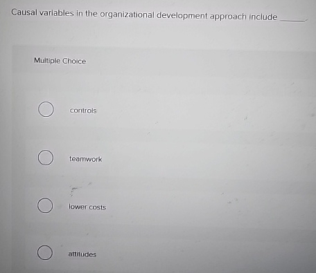 Causal variables in the organizational