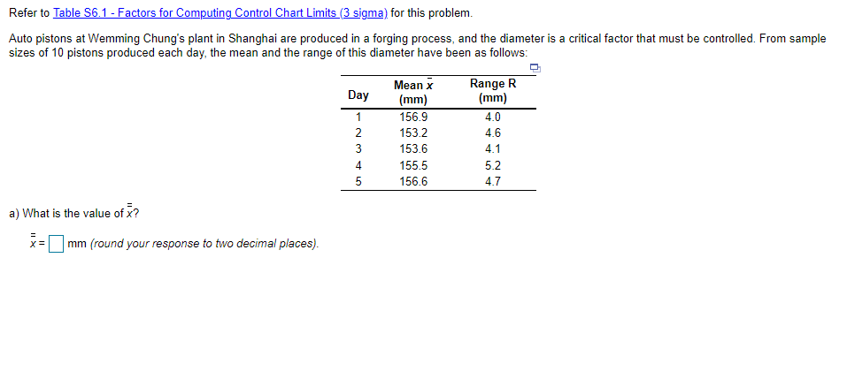 - - - - - Refer to Table 56.1 - Factors for