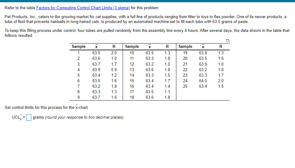 - - - - - Refer to Table 56.1 - Factors for