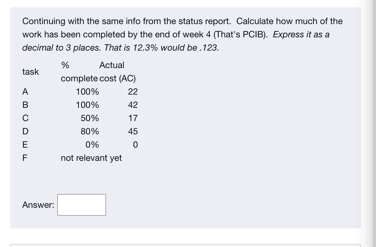 Continuing with the same info from the status