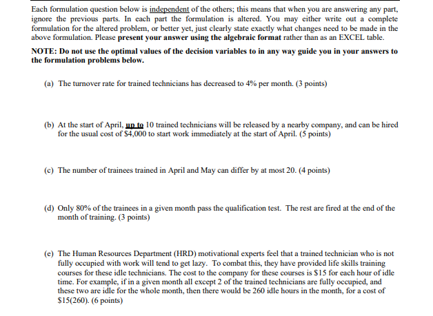 QUESTION 2: LP Formulation (21 points) Power