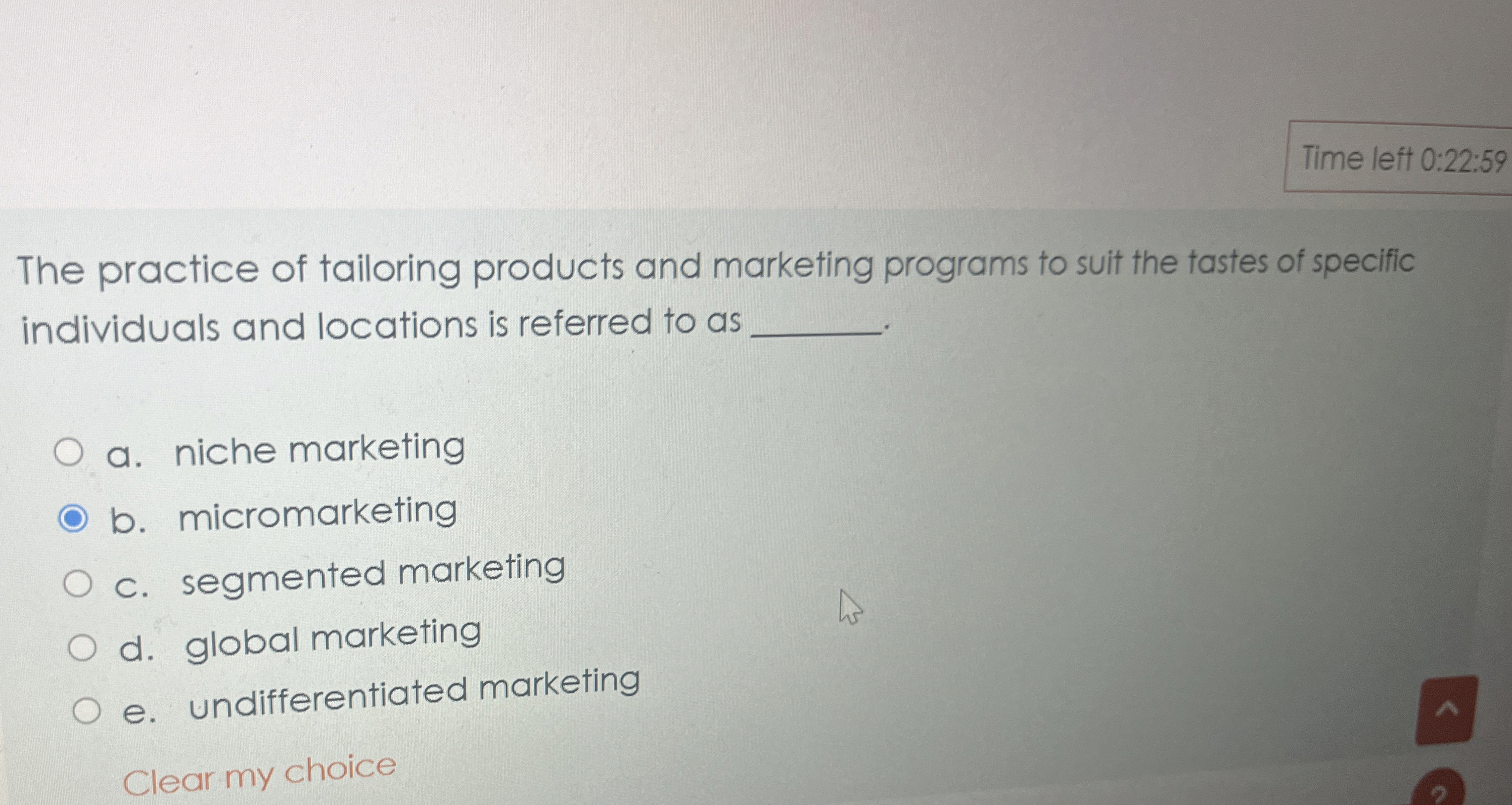 Time left 0 : 2 2 : 5 9 The practice of tailoring