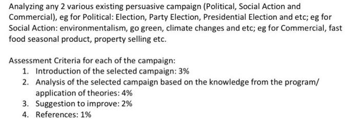 Analyzing any 2 various existing persuasive