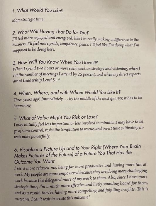 Which of your desired outcomes would you like to