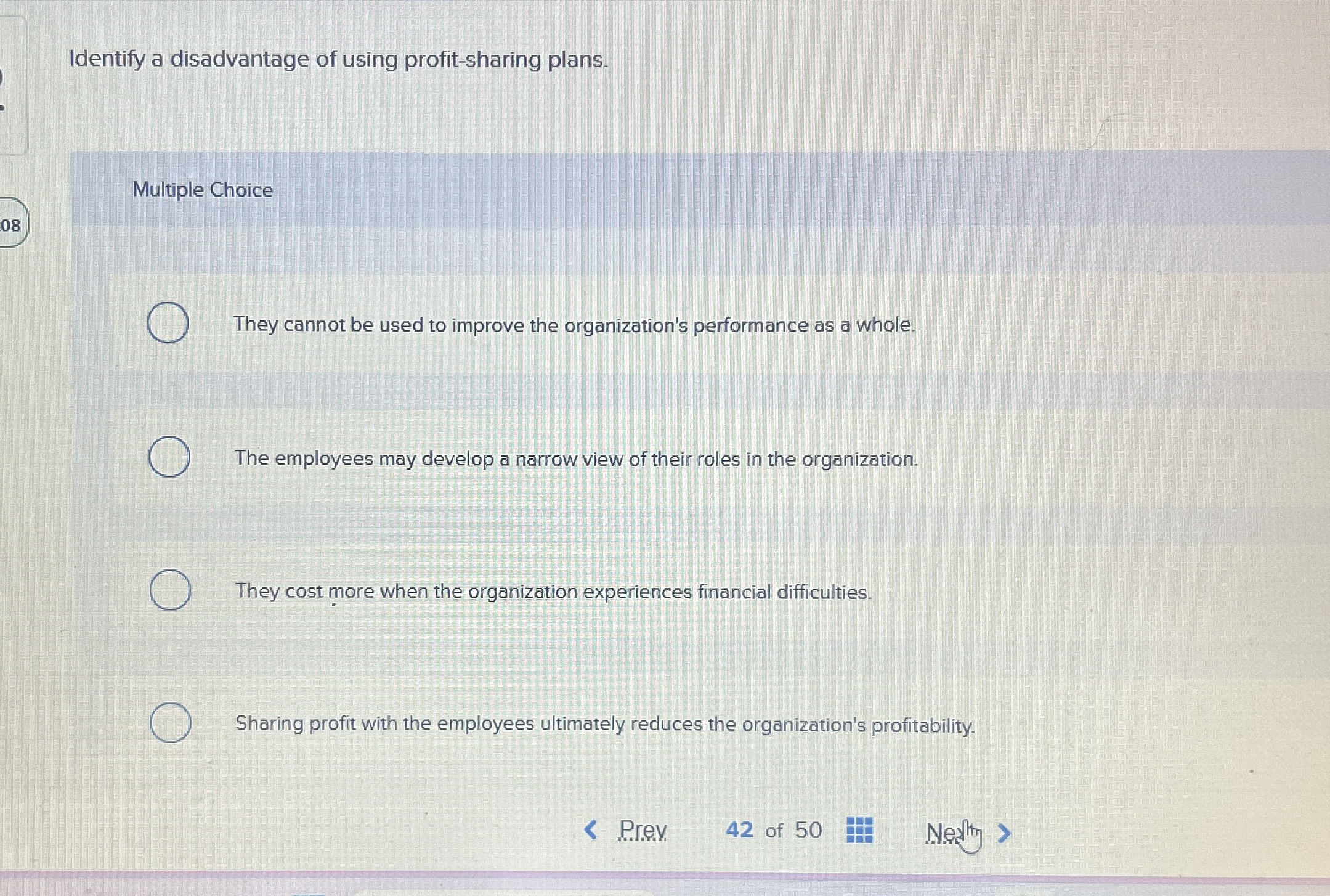 Identify a disadvantage of using profit - sharing