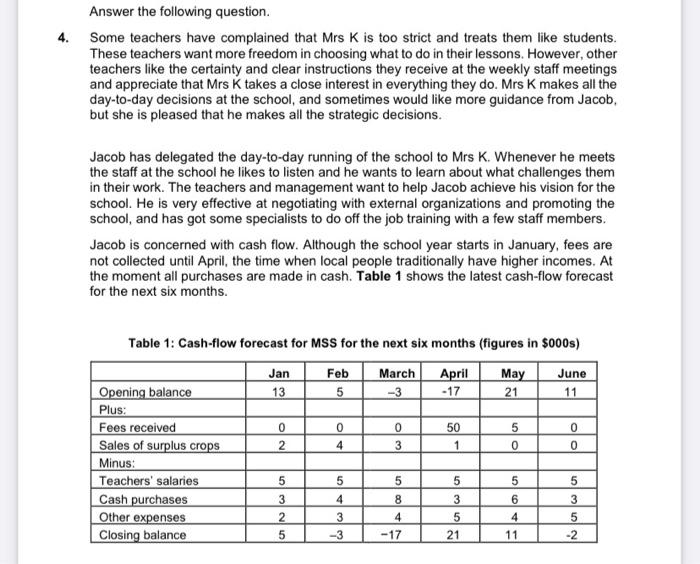 Answer the following question. 4. Some teachers