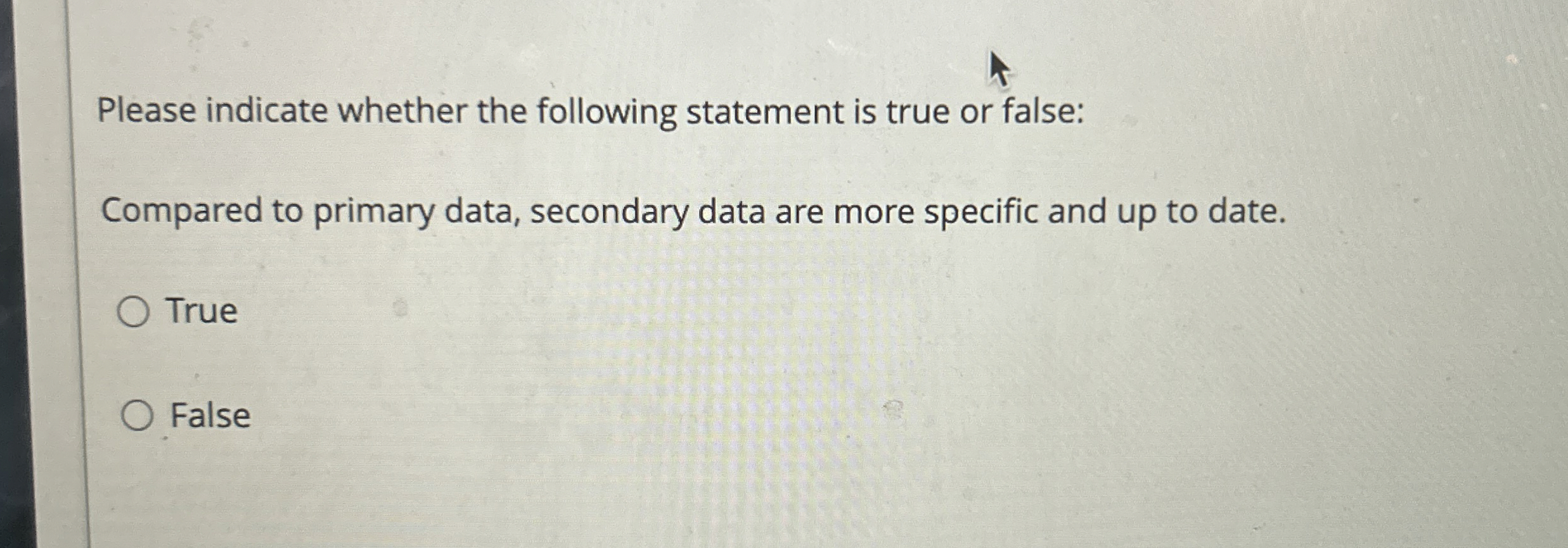 Please indicate whether the following statement