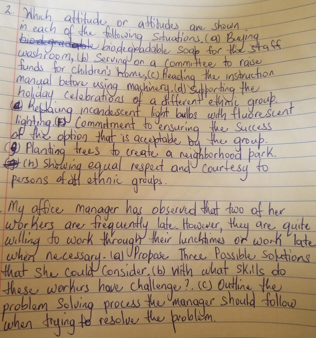 help please..... on to raise 2. Which attitude or