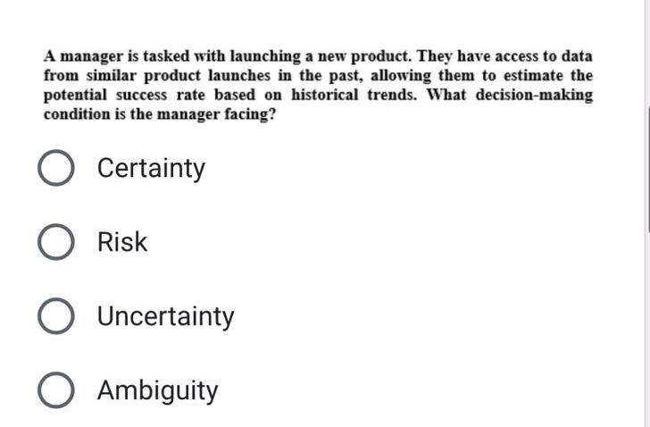 A manager is tasked with launching a new product.