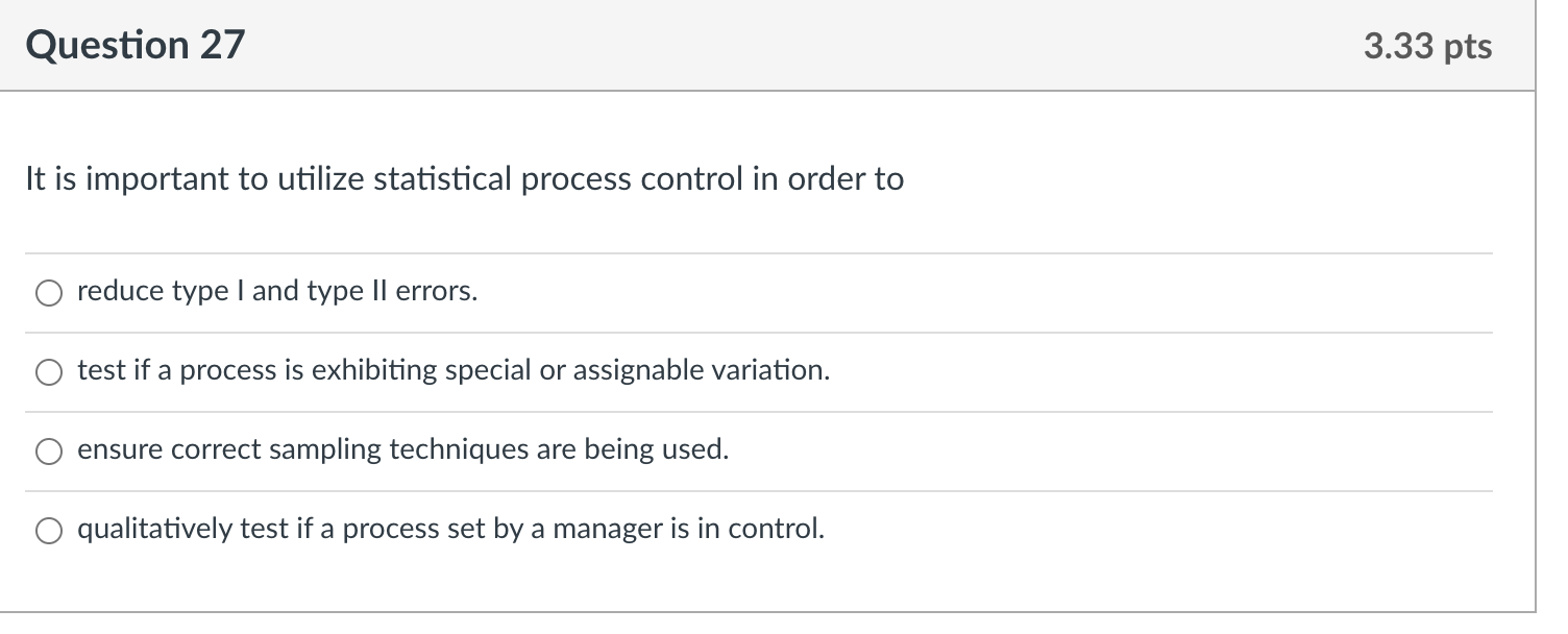 Question 27 3.33 pts It is important to utilize