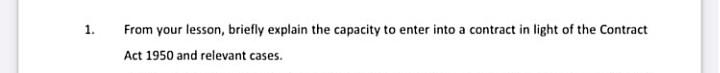 1. From your lesson, briefly explain the capacity