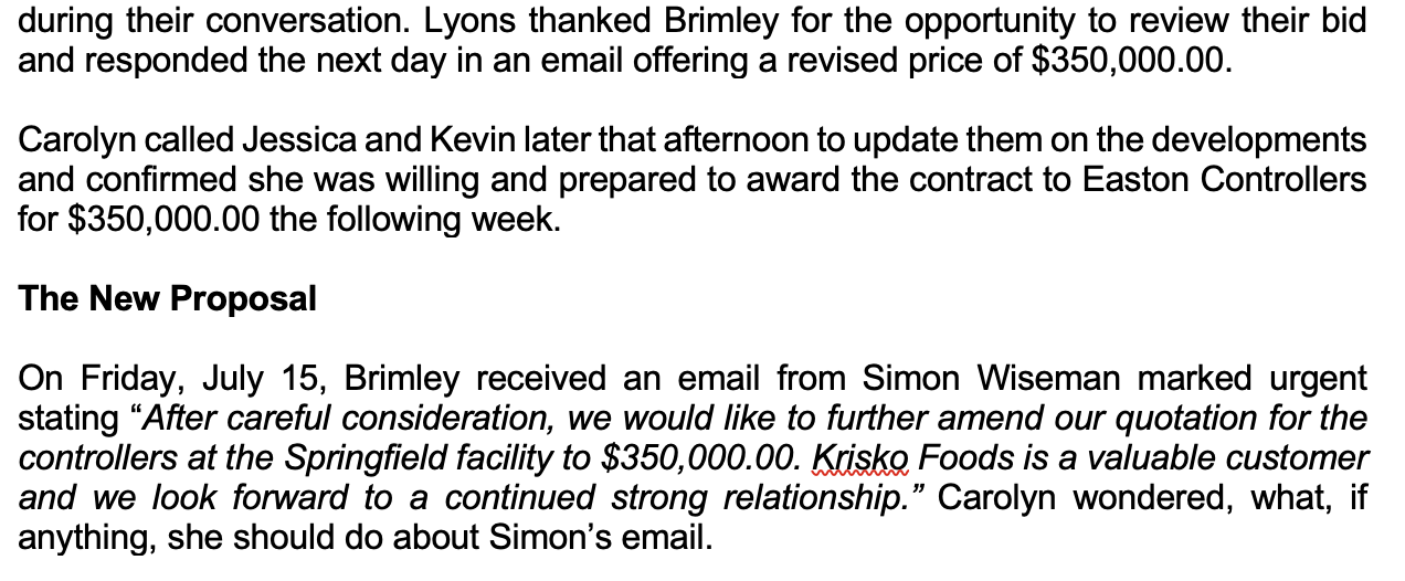 1. Do you think Simon Wiseman knew the prices