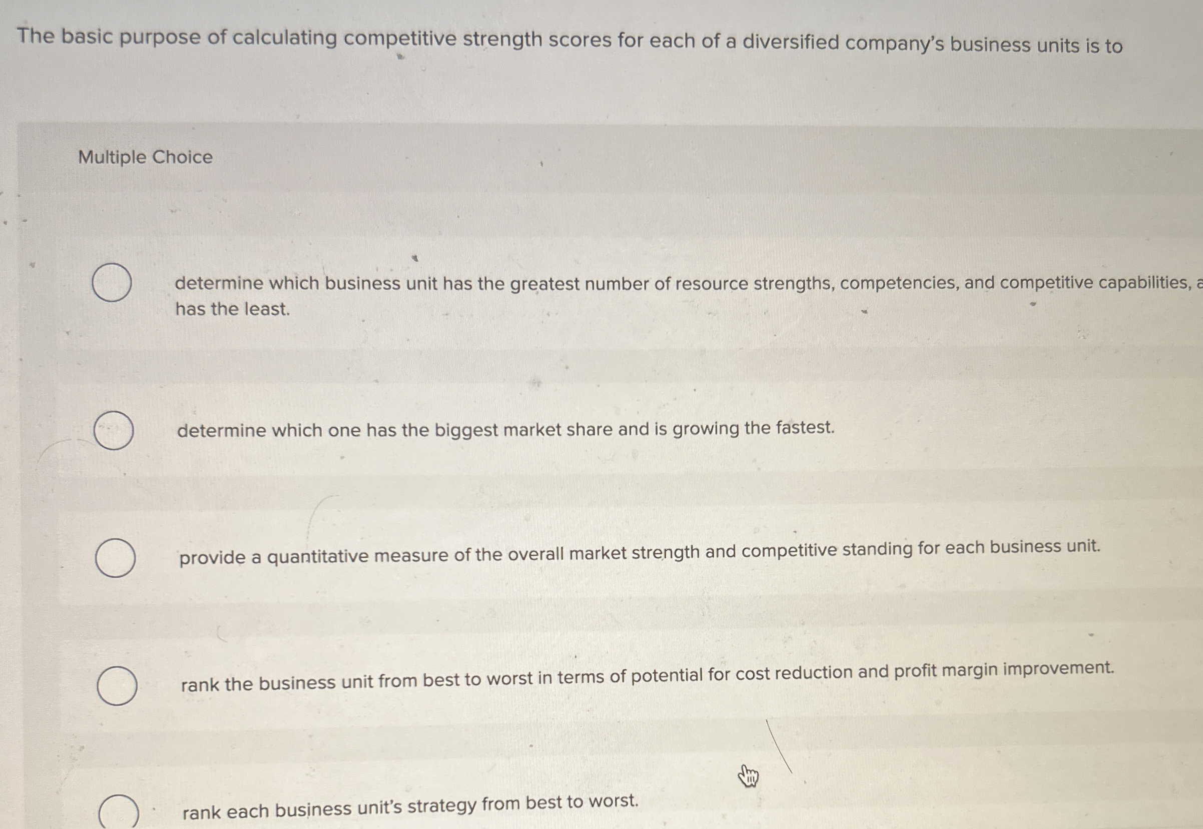 The basic purpose of calculating competitive