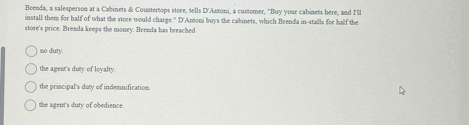 Brenda, a salesperson at a Cabinets & Countertops