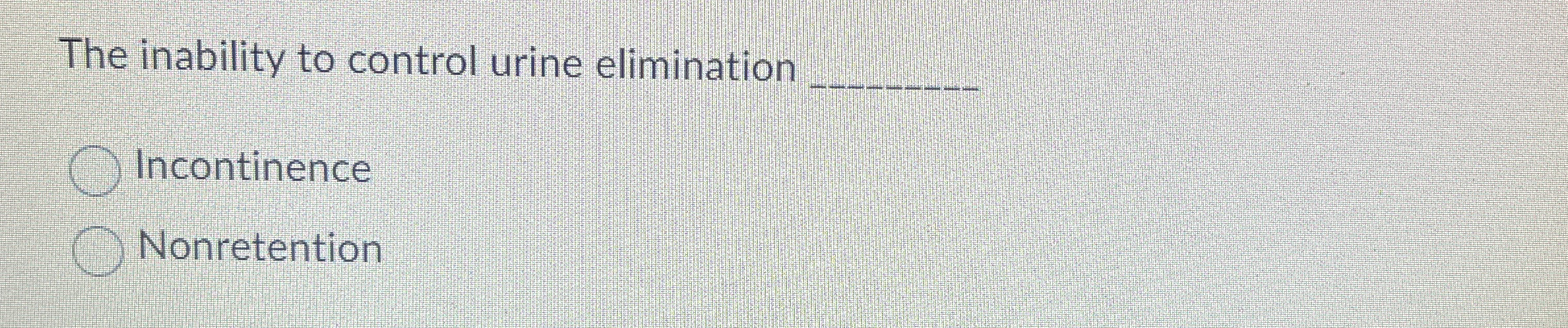 The inability to control urine elimination q ,