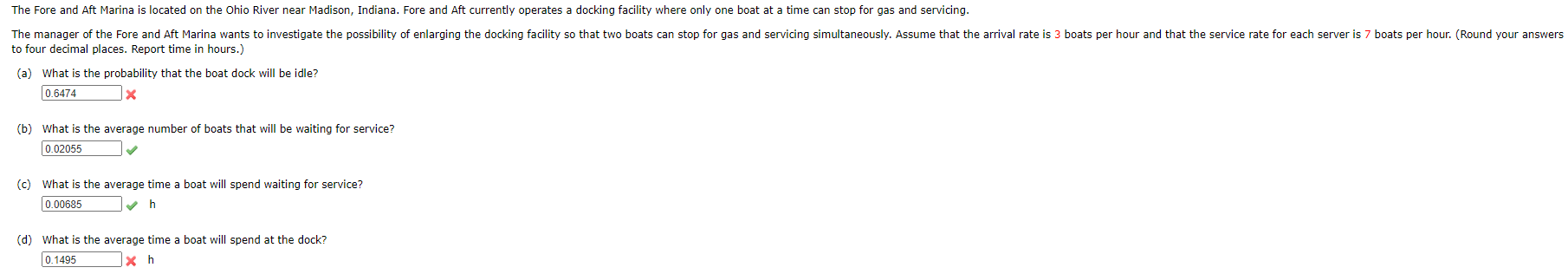 I just need A and D corrected please and thank