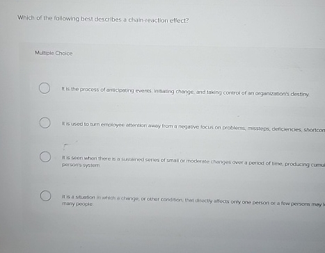 Which of the following best descibes a chalin -