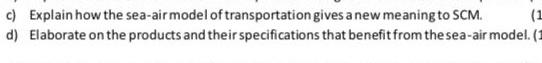 a c) Explain how the sea-air model of
