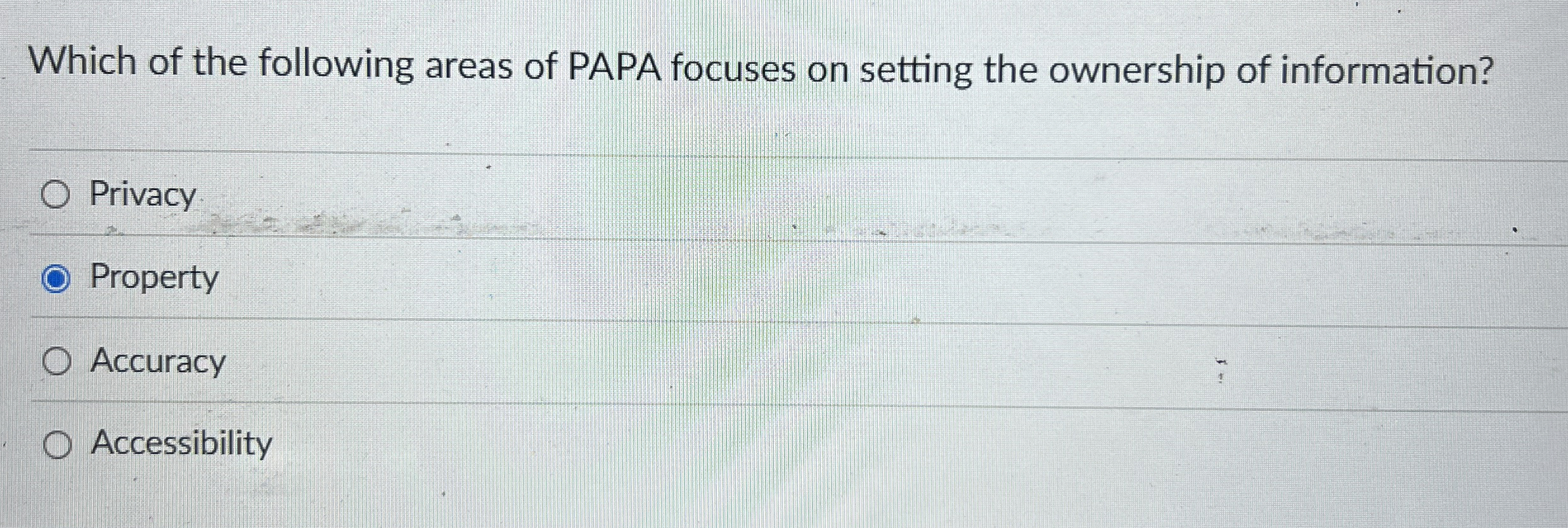 Which of the following areas of PAPA focuses on