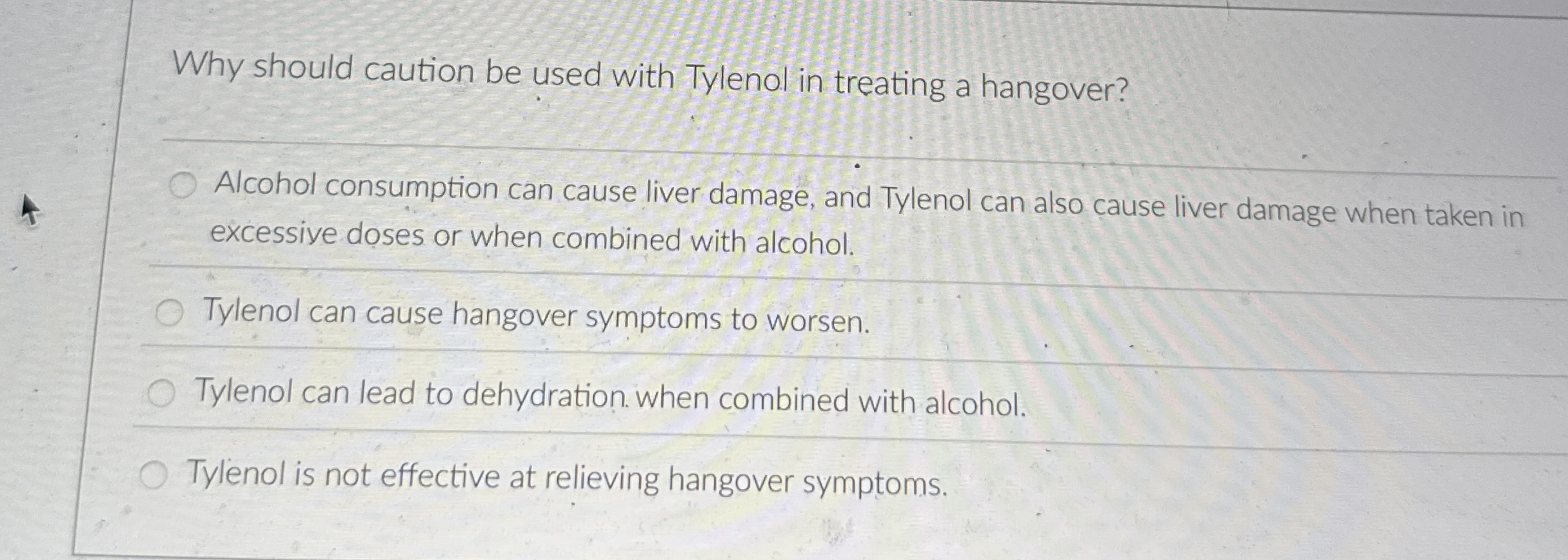 Why should caution be used with Tylenol in