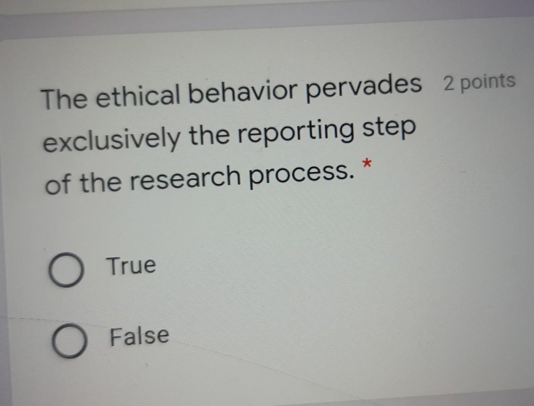 The ethical behavior pervades 2 points