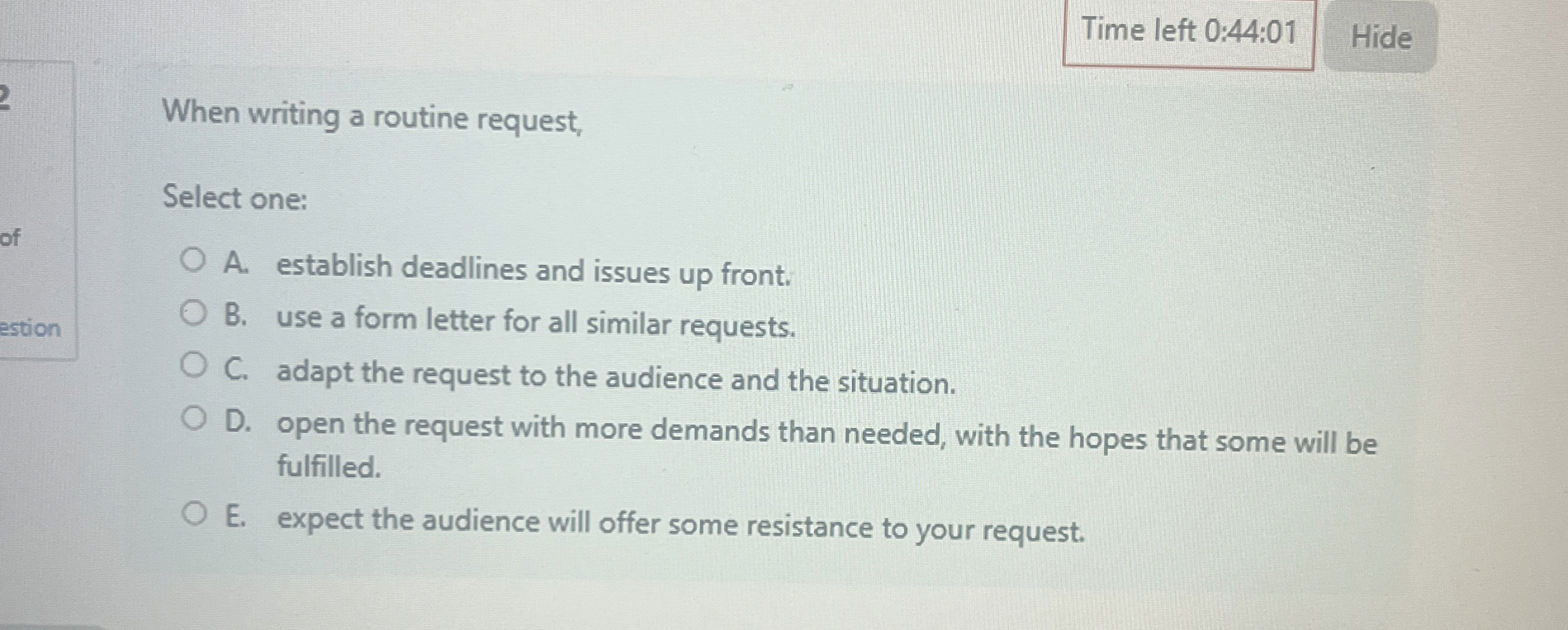 Time left 0 : 4 4 : 0 1 When writing a routine