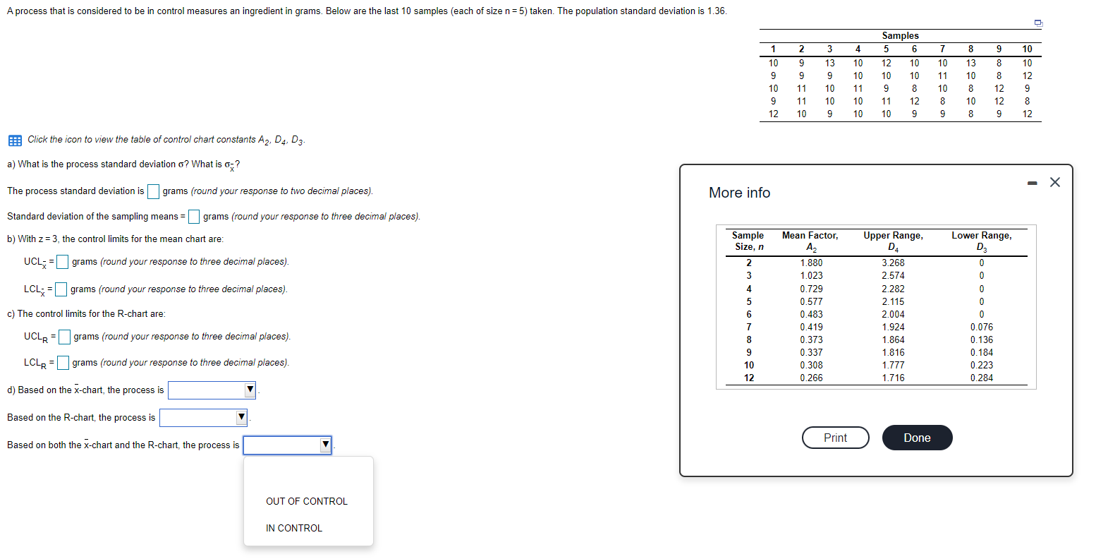 A process that is considered to be in control