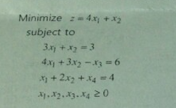 Use the two-phase method to calculate the initial
