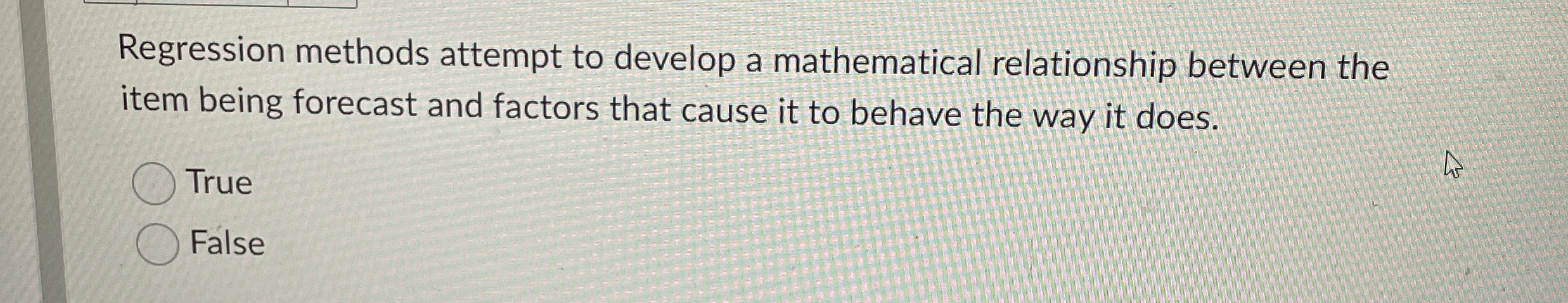 Regression methods attempt to develop a