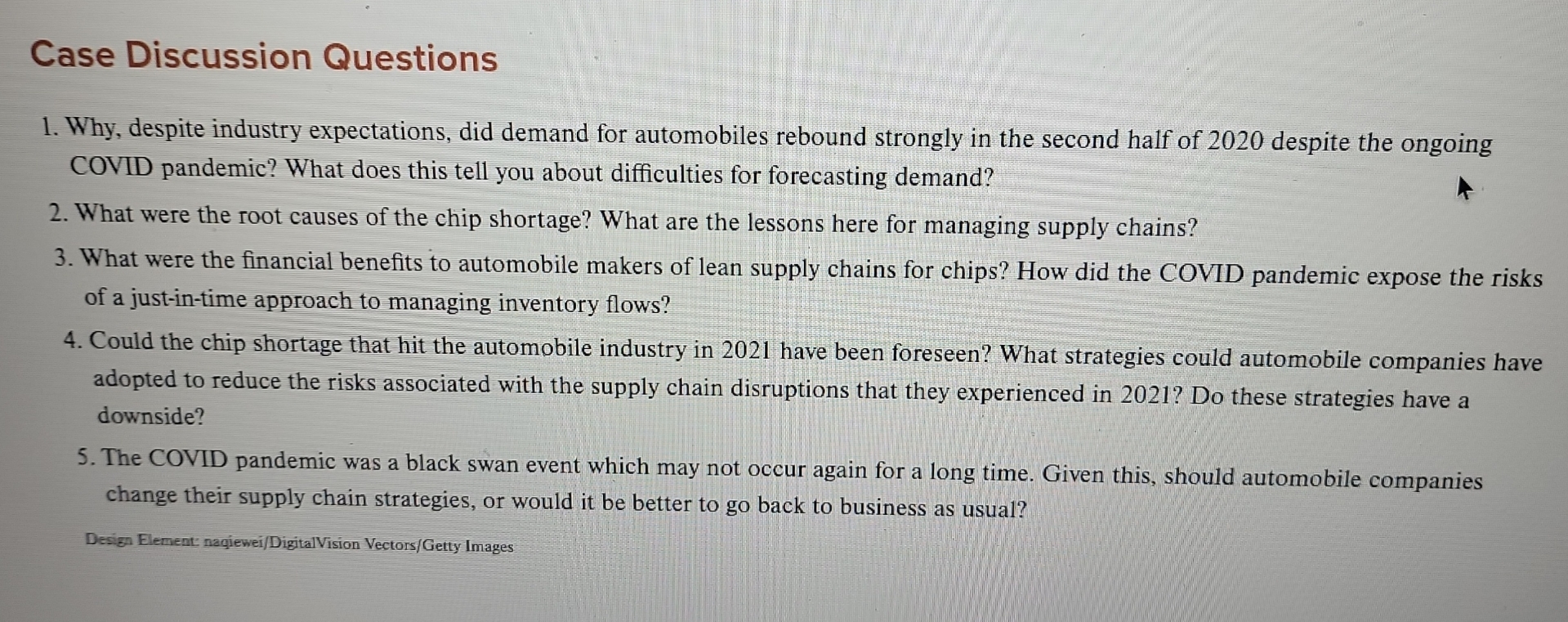 Case Discussion Questions Why, despite industry