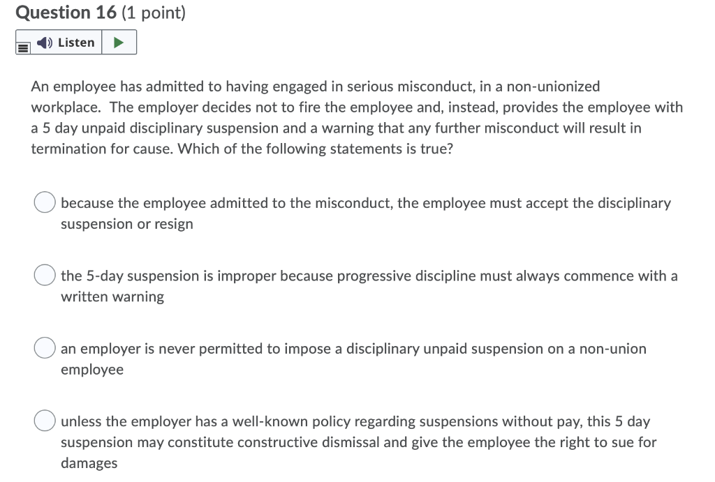 Question 12 (1 point) 1) Listen Where more than