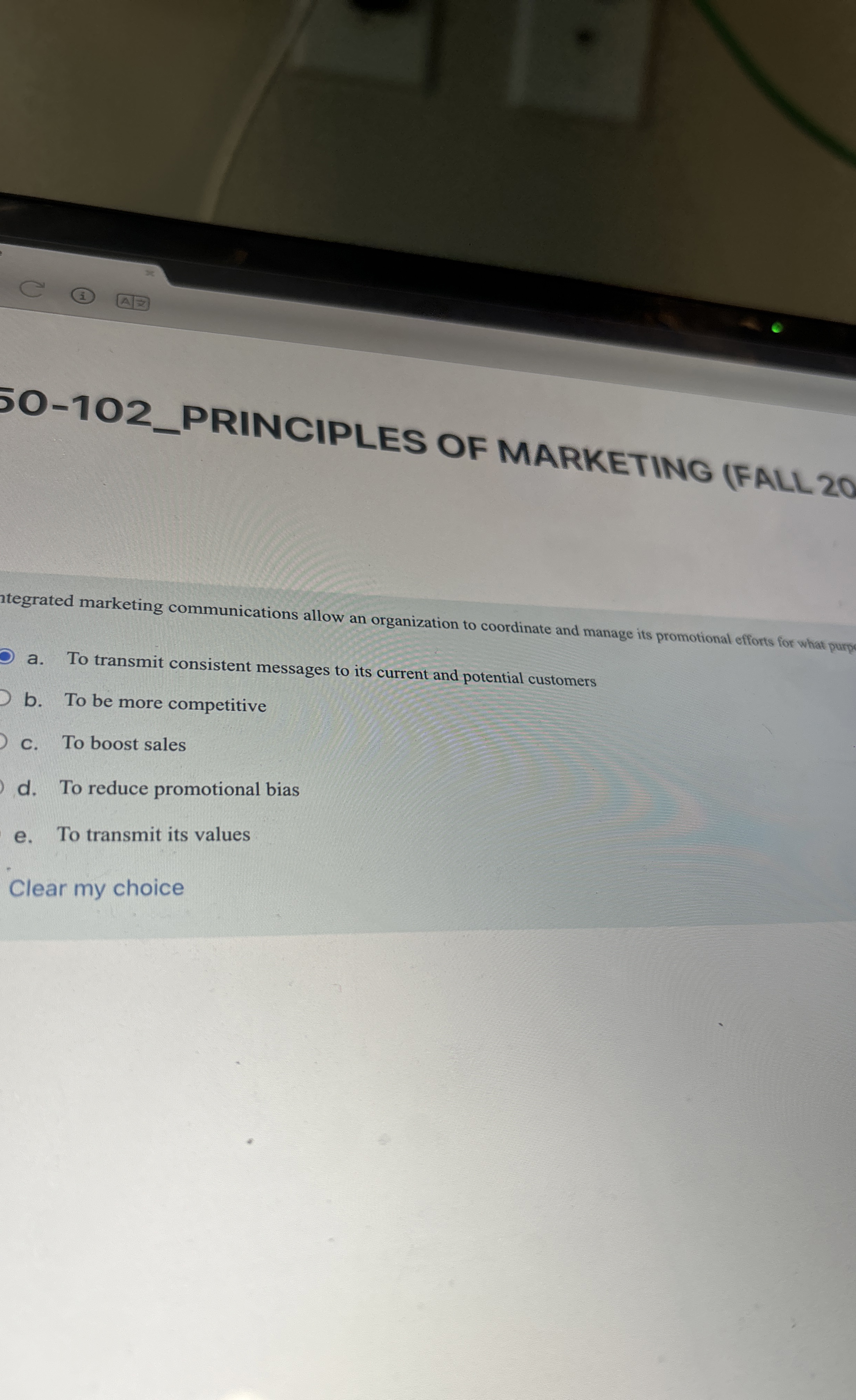 - 1 0 2 _ PRINCIPLES OF MARKETING ( FALL 2 0