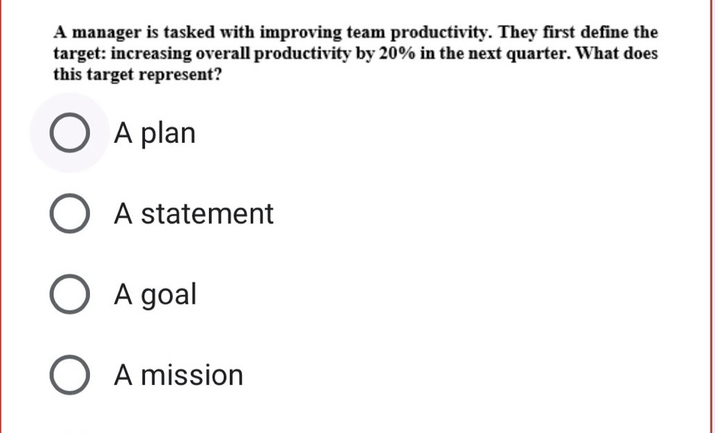 A manager is tasked with improving team