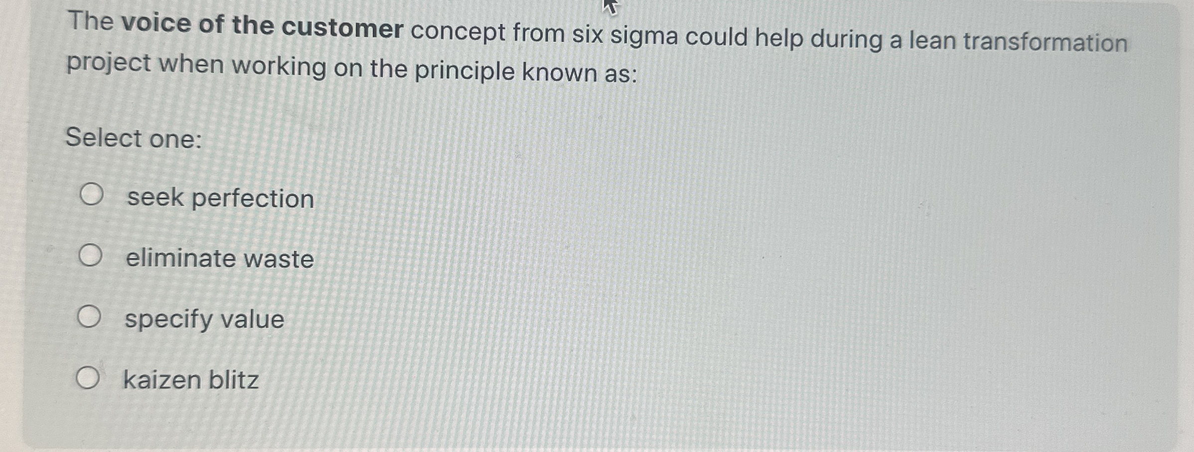 The voice of the customer concept from six sigma