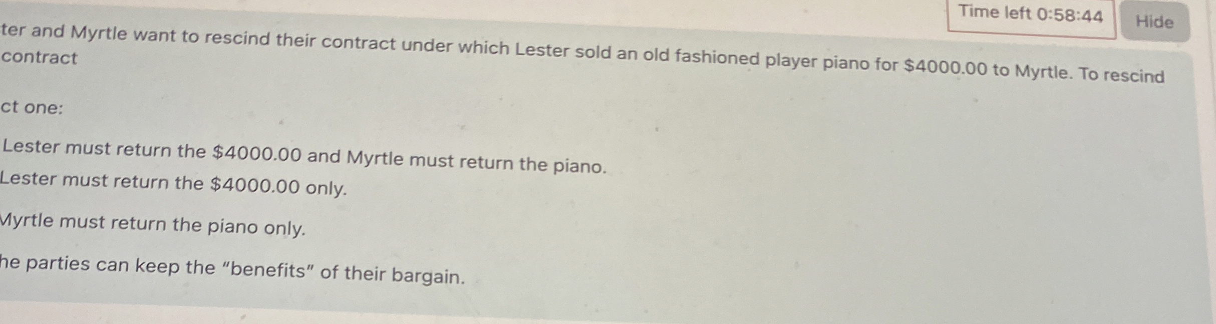 Time left 0 : 5 8 : 4 4 Hide ter and Myrtle want