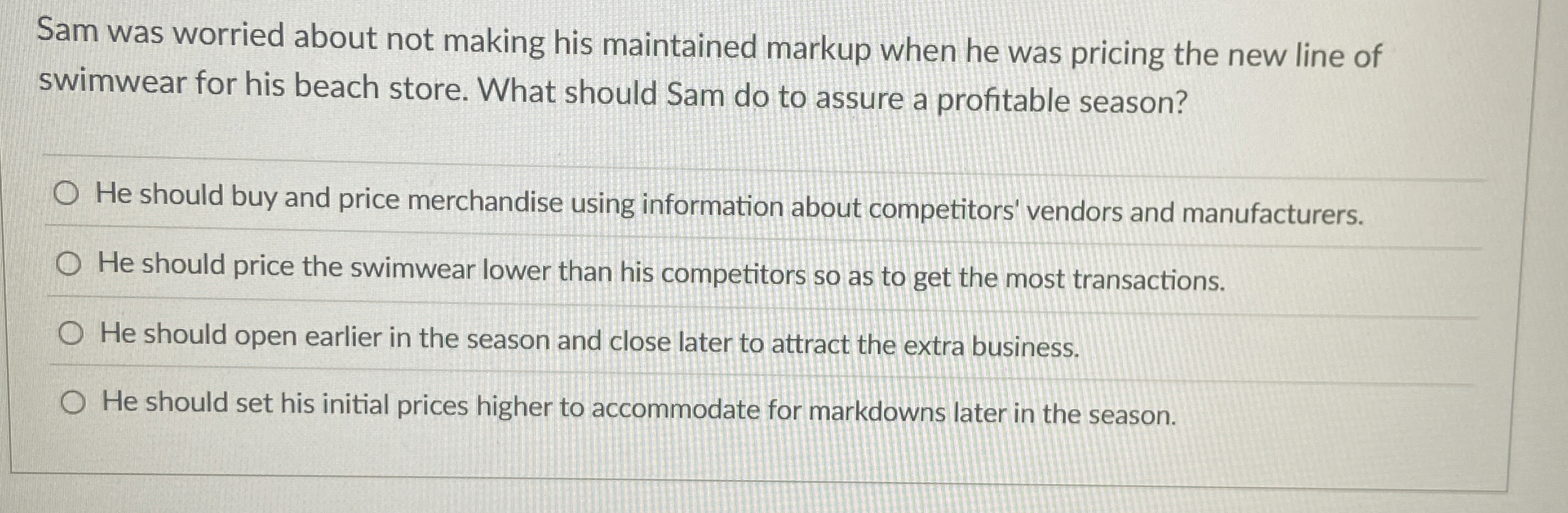 Sam was worried about not making his maintained